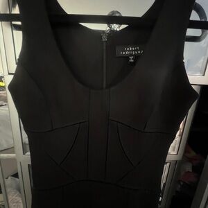 Robert Rodriguez Elegant Black Midi Dress